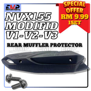 NVX155 V1 V2 V3 MUFFLER PROTECTOR COVER EKZOS EXHAUST EXZOS COVER BELAKANG SET BOLT NVX155 V1 V2 V3