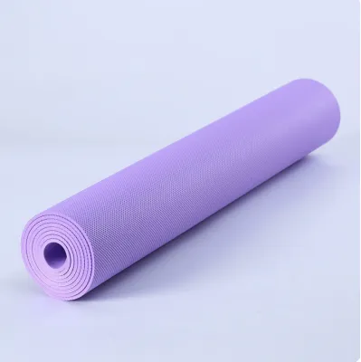 เสื่อโยคะ TPE กันลื่น รองรับน้ำหนักได้ดี เสื่อออกกำลังกาย หนา 6 mm. ฟรีสายรัดเสื่อ