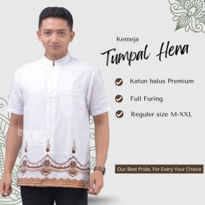 Koko Batik Lengan Pendek Baju Koko Putih Fashion Muslim Pria Dewasa Terbaru Bahan Katun Premium TH
