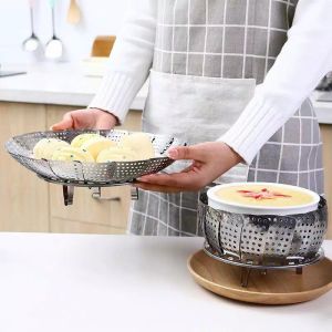 Steamer Basket alat tempat kukus bunga mekar dapur stainless Flexible