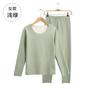 Womens Thermal Underwear Set Mens Autumn Clothes Plus Fleece Inner Wear Bottoming Shirt Slim Fit