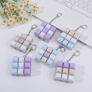WUXU Anti Stress Finger 9 Keyboard Key Toy Gift DIY Fidget Decompression Creative Bag Pendant Creative Stress Relief Keyboard Games Keychain For Adults