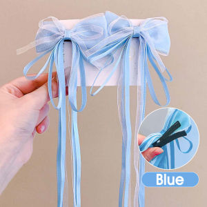 2Pcs Girls Fashion Princess Tassel Ribbon Bow Hair Clip Bow Hair Accessories for Gift