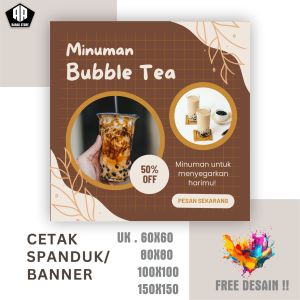 Spanduk Banner BUBBLE TEA BISA REQUEST