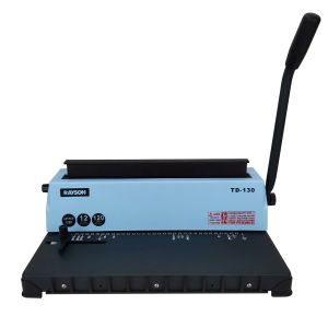 RAYSON TD-130 A4 buku kawat mengkat mesin 34 lubang 3:1 Pitch Max Punch 12 Bind 120 lembaran mudah alih untuk pembungkusan