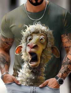 [Local Stock] VCC Funny T Shirt Short Sleeve T shirt 3D Print O-Neck Shirt Exaggerated Designer Party Summer Casual Clothing Apparel Mens Animal