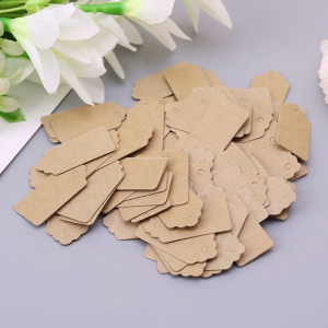 100pcs giấy nâu cổ điển in hình Thẻ quà tặng nhãn giá trang trí thủ công 2x4cm