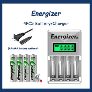 Energizer 1.2V AA/AAA Ni-Mh Rechargeable Batteries With US Plug 4 Slots LCD Display Smart Battery Charger