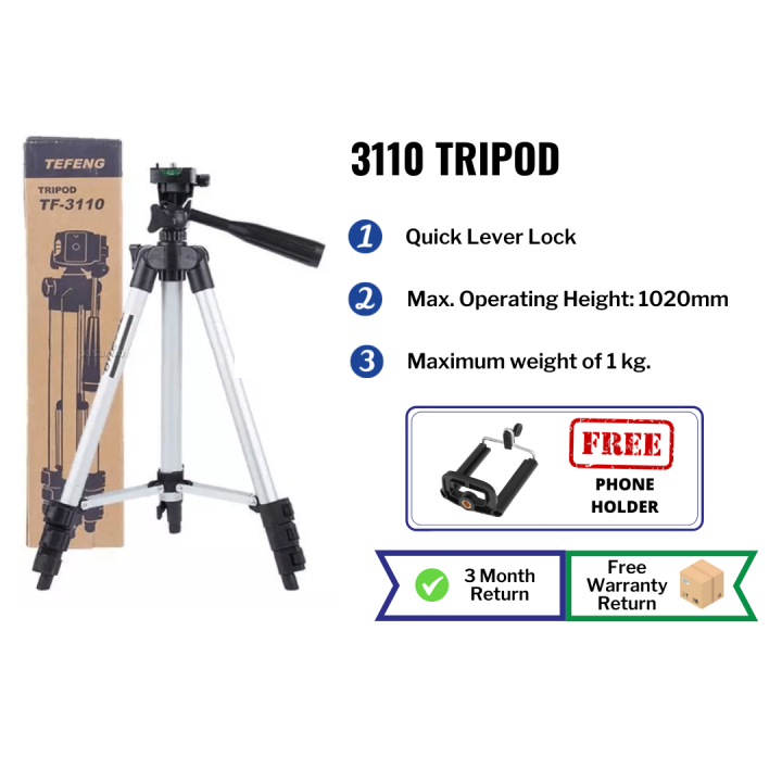 Free Bag Black Edition Portable Tripod 3110 Multilevel Aluminum