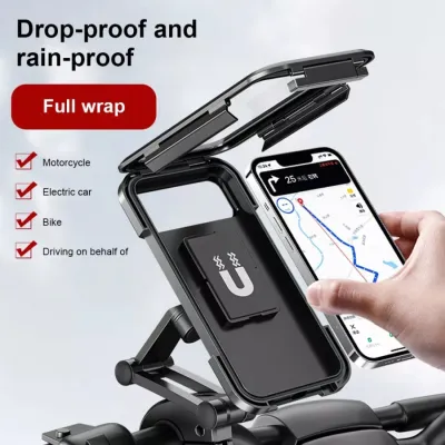 Holder Hp Motor Sepeda Di Stang/Waterproof Case For Phone Holder 360°