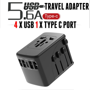 Ultimate International Travel Adapter  with 4 USB Port + 1 Type-C Port