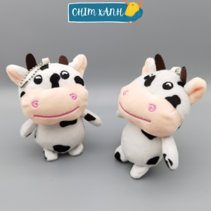 Móc khóa thú bông móc khóa bò sữa ngộ nghĩnh dễ thương dùng treo balo túi xách treo móc khóa PKCX02