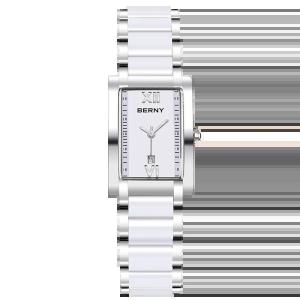 BERNY Women Watch Classic Rectangle Ceramics Calendar Luxury Ladies Quartz Watches Elegant Casual Waterproof Womens Wristwatch