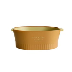 NJJU Large Capacity Fruit Vegetable Washing Basket Double-layer Removable Vegetable Drainer Basket Simple Double Handle Fruit Vegetable Washing Basin Kitchen Sink