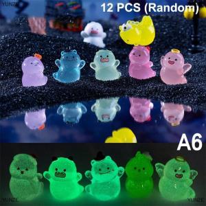[COD] YUNZE 10-12pcs Luminous Halloween Pumpkin Ghost Ornaments Micro Landscape Resin Ghost Figures Statue Desktop Decoration Party Gifts