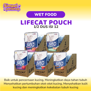 LIFE CAT Pouch 85gr isi 12 Pcs / Makanan Kucing Basah / 1/2 Dus