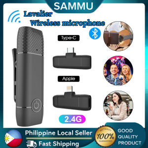 SAMMU Lapel Wireless Microphone Portable Noise Reduction Lavalier Wireless Mic For iPhone/android ios Type-c Lightning Connector For Videoke Recording Live Broadcast Gaming Youtube TikTok