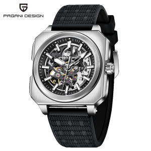 PAGANI reka bentuk kasual lelaki automatik menonton keluli tahan karat kulit kalis air lelaki jam tangan mekanikal bercahaya berongga Tourbillon nilam kaca jam tangan PD-1791