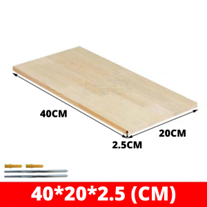 (THICKED VER) Natural Pine Wood 2.5CM Floating Wall Storage Decorated Display Shelves Beige Natural Wood Grain Knot