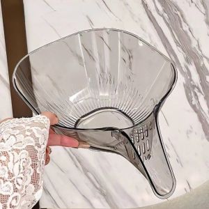Multifunctional Drain Basket  Plastic Transparent Drain Bowl Household Sink Vegetable Basin Kitchen Washing Fruit Plate