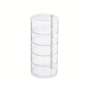 5-Tier Transparent Acrylic Belt Organizer - Stackable Cylindrical Dustproof Case with Strong Magnetic Closure for Watches and Ties - Elegant Wardrobe Storage Design