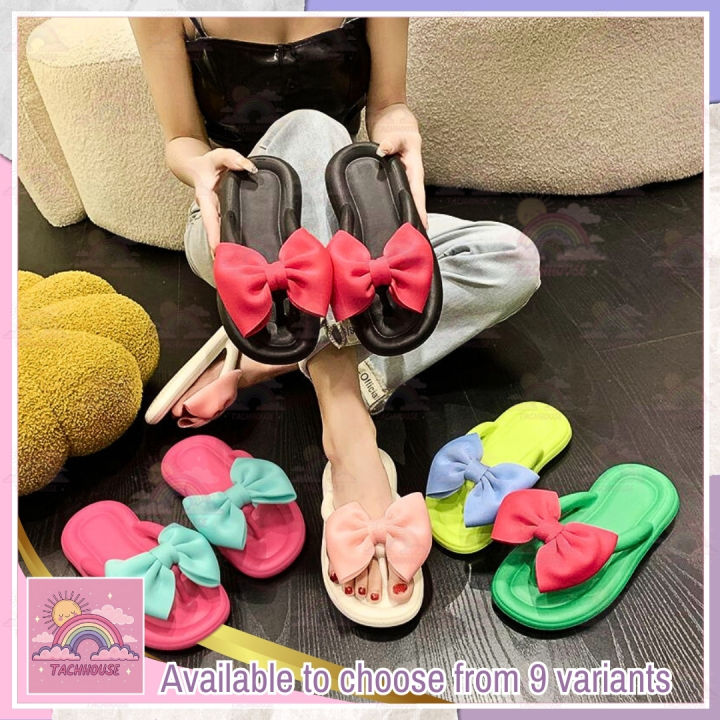 Cloud Thick Sole EVA Slippers Women Soft Sandals Cute Bowtie Style