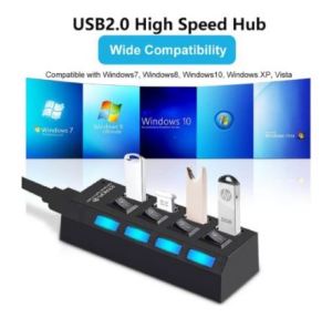 ambungan Kabel USB Hub Saklar 4 Port Output On/Off Laptop Komputer Charger Handphone Kabel Data