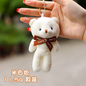 Ribbon Bear Ornament Cute Doll Plush Keychain Bag Ornament Pendant