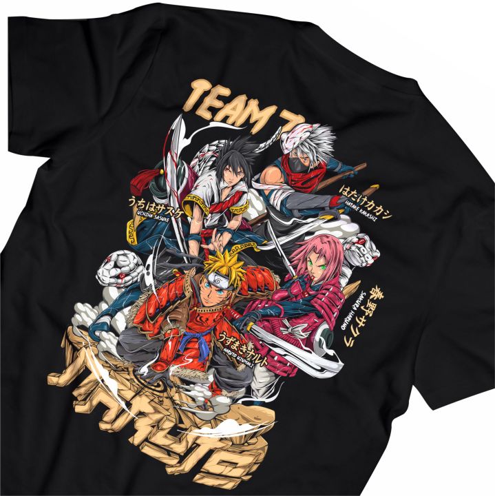 TEAM 7 SHINOBI NARUTO SHIPPUDEN NU0056# Baju Anime Jepang | T-Shirt Anime | Kaos Anime | Cotton Combed Unisex Streetwear Kaos Oversize