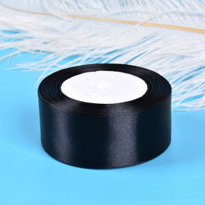 Black Satin Ribbon 100% Polyester 25 Yards for Bows Bouquets Gift Wrapping Wedding Decorations Various Sizes Available