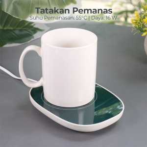 BARU One Two Cups Tatakan Gelas Pemanas Coffee Cup Warmer Heating Pad 220V - NN201