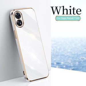 Casing for OPPO Reno 8T 5G 4G 2023 Phone Case 6D Electroplate Frame Shockproof TPU Soft Plating Glossy Back Cover for Opo Reno 8 T reno8T