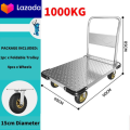 พร้อมจัดส่ง รถเข็น ความจุ 1000 กก. รถเข็นมือพับสแตนเลสหนาแข็งแรง รถเข็น Stainless Heavy Foldable Trolley. 