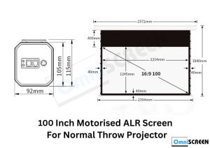[MOTORISED PROJECTOR SCREEN] [AVAIL SIZE: 84"|100"|120"] MOTORISED WALL/CEILING ALR TAB TENSION SCREEN WITH BLACK CRYSTAL FABRIC WITH OUTSTANDING CONTRAST INCLUDES 2 WAY CONTROL AND WIRELESS REMOTE (IN STOCK)