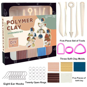 Create Your Own Polymer Clay Earrings DIY Kit Artistic Dainty Clay Earring Making Kit Gift for Crafty Women Non Toxic Polymer Clay Craft Kit