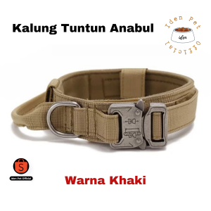 Kalung Anjing Besar Kecil Kuat Rompi Harness Tuntun Militer Tag Nama Dog Army Collar
