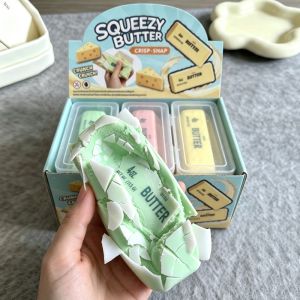 LYGJZC Wax Coating Butter Stick Squishy Sound Crispy Sensory Fidget Crunchy Butter Stick Boys Girls Pinch Butter Bar Toy Adult Kids