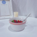 Cream Korean ins wind macaroon online celebrity salad bowl instant noodles bowl home ceramic rice bowl large-capacity soup bowl.. 