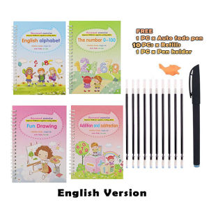 EZYLITTLES Kids Writing Exercise Book 4 book set For School Calligraphy Copy book Chinese English Letter Handwriting Practice Spelling Enlightenment