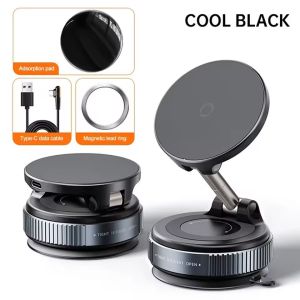 Double-sided Magnetic Wireless Charging Car Phone Holder 360° Degree Rotation Foldable Phone Mount Suction Cup Car Navigation Phone Holder Anti-Shake Bracket