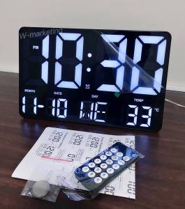 (0717 NEW ARRIVAL) LED LARGE  Display Digits Alarm Clock With Remote Control Wall Hang and Display