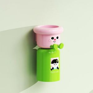 LD-C1337 Tempat Sikat Gigi Tempel Magnet Karakter Anak Lucu / Magnetic Toothbrush Holder Set Cangkir
