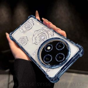 Casing OPPO Reno 12F Reno12 F Reno12F 12 Pro 12Pro 5G Casing with Camera Protector Clear Luxury Aesthetic Shockproof Thickened Air Cushion Anti-Fall