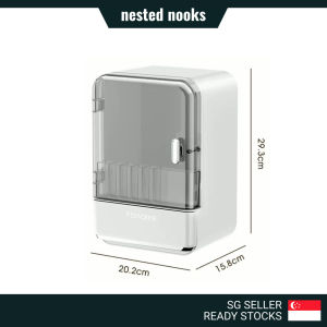 Nested Nooks Desktop Dust Free Makeup Box Cosmetic Storage Organizer Container
