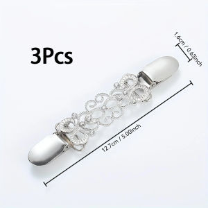 Retro Sweater Shawl Scarf Knitted Cardigan Anti-exposure Fixed Clip Collar Scarf Clip Alloy Accessories 3PCS