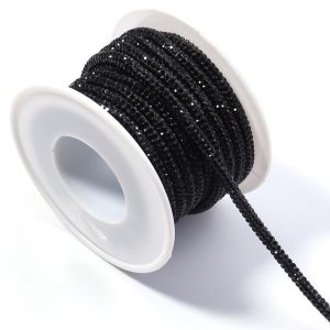 JIMEIXIAN01 Chiều rộng 4mm Dây đá quý Nhiều màu sắc Chiều dài 4 mét Dây trang trí đá rhinestone Đa năng Lấp lánh Dây  ống tròn May vá tự làm