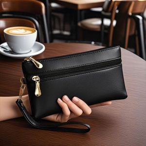 NALANILI PU Leather Womens Long Wallet Soft Large Capacity Zipper Clutch Purse Vintage Wrist Strap Coin Purse Billfold Handbag
