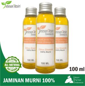 100ml minyak atsiri jeruk manis murni sweet orange pure essential oil aromatherapy therapeutic grade diffuser humidifier burner aromaterapi esensial essensial esential tanpa campuran TETESAN ATSIRI 100 ml