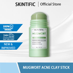 SKINTIFIC Mugwort clay mask stick mask cleansing clay facial mask travel friendly (40g) Deep cleansing of pores | Removal of blackheads | Soothing redness of the skin