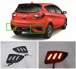 Perodua Myvi GEN3 G3 2017-2021 Rear Bumper Reflector LED Light (Black / WHITE)